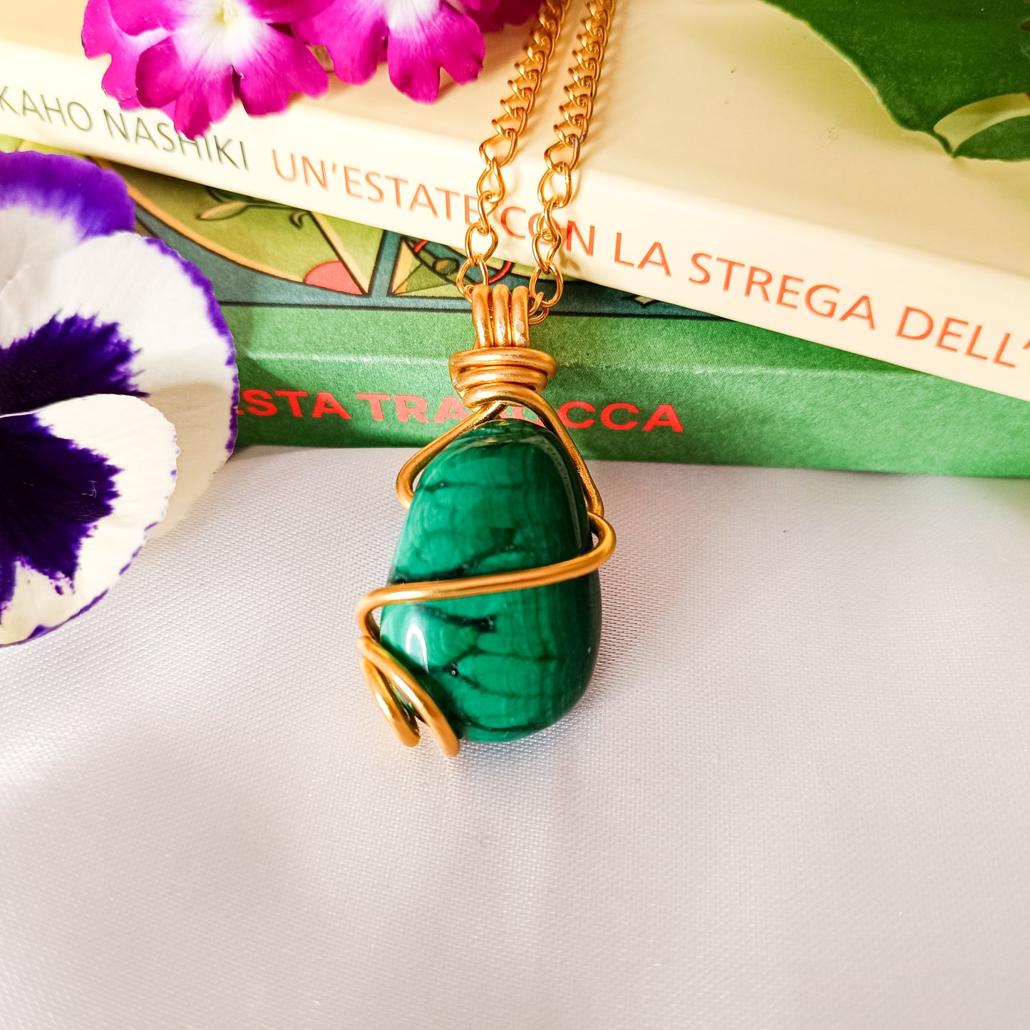 GOCCIA IN MALACHITE WIRE