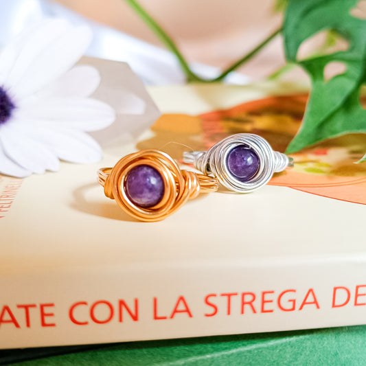 ANELLO WRAP CON LEPIDOLITE