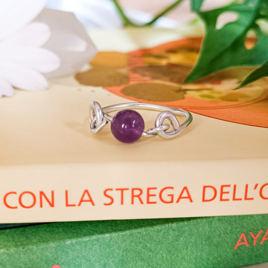 ANELLO SINGLE PEARL CON AMETISTA