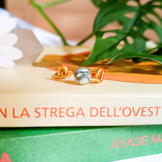 ANELLO SINGLE PEARL CON AGATA ALBERO